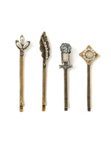 Feather & Pearl Hair Pin Set