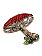 Bejeweled And Beaded Mushroom Pin