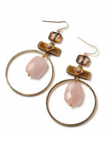 lush Velvet Rose Quartz Hoop Earrings