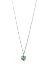 Tiny Blue Circle Pendant Necklace