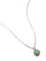 Tiny Blue Circle Pendant Necklace