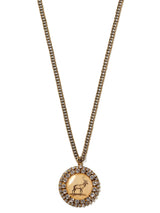 Vintage Deer Print Pendant Necklace