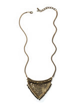 Night Drops Brass Mesh Bib Necklace