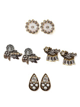 Floral Sparkle Stud Earring Set