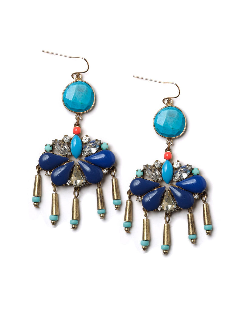 Blue Statement Earrings by Elements Jill Schwartz