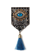 Bejeweled Graphic Blue Eye Pin