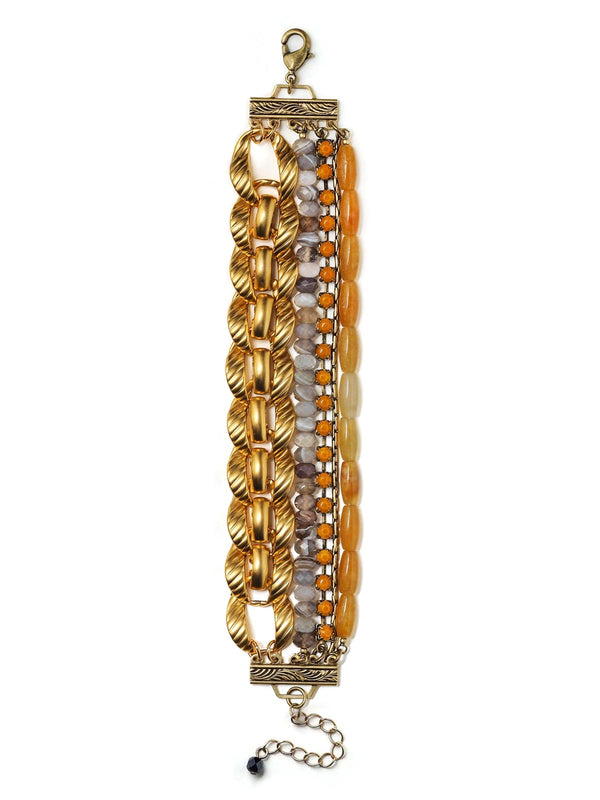 Glimmers In Gold Multi-Strand Statement Bracelet