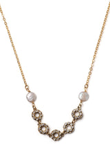 Pearls And Rhinestone Hoops Necklace