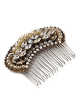 Pearl And Rhinestone Bejeweled Hair Comb