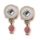 Valeria Pink and Teal With Crystal Accents Stud Earrings Set