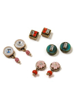 Valeria Pink and Teal With Crystal Accents Stud Earrings Set