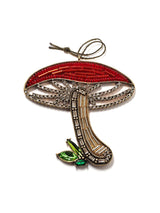 Bejeweled And Beaded Mushroom Christmas Ornament
