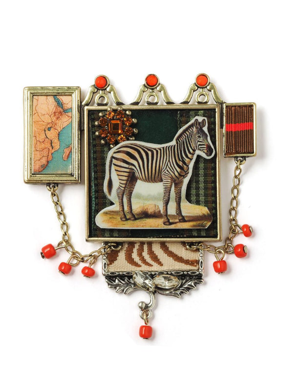 Zebra Brooch