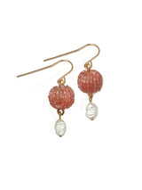 Ballet Pink Beaded Ball Earring with Pearl