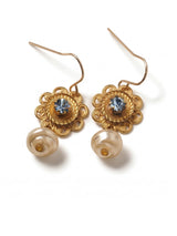 Golden Halo Pearl Drop Earrings: