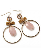 lush Velvet Rose Quartz Hoop Earrings