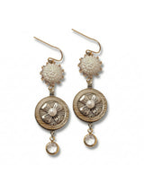 Pearl Pinwheel Drop Earrings