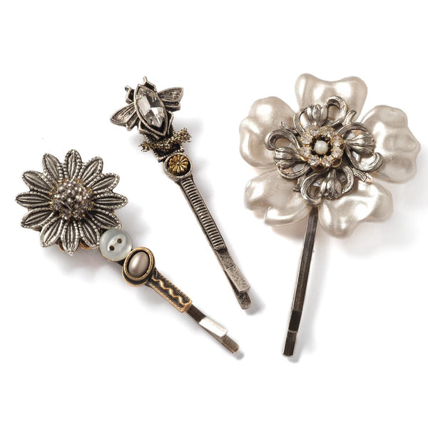 Flora & Fly Pearlescent Vintage Hair Pin Set – Elements Jill Schwartz