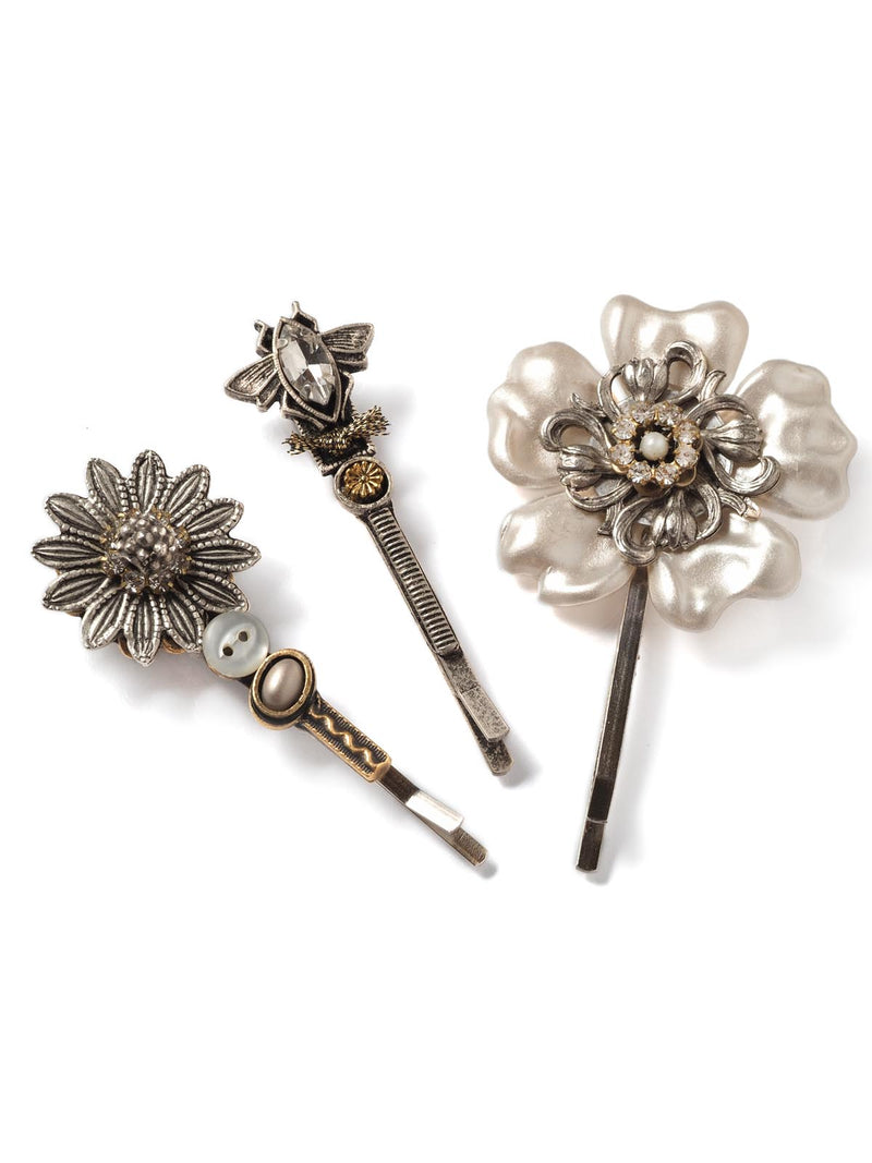 Flora & Fly Pearlescent Vintage Hair Pin Set