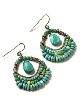 Turquoise & Sterling Dream  Statement Hoop