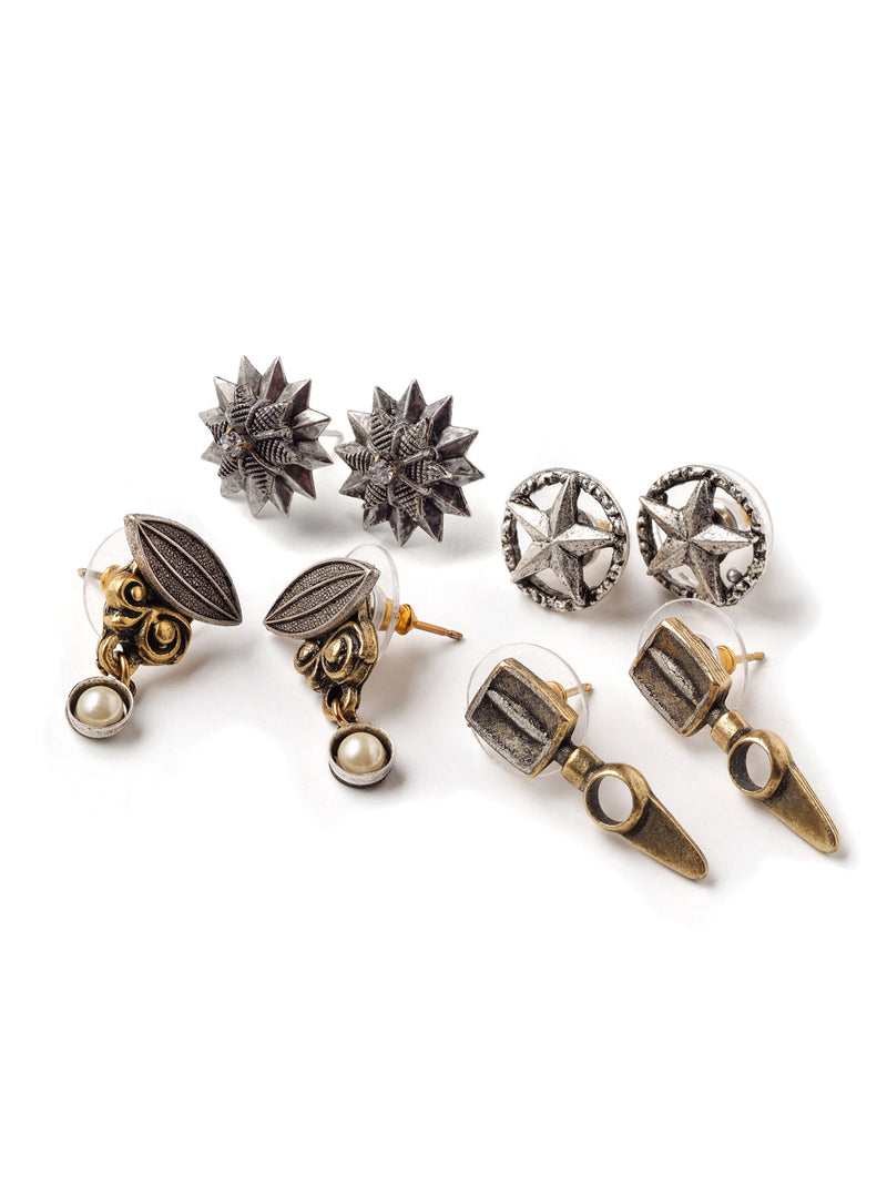 Mid-Century Stud Earrings Set