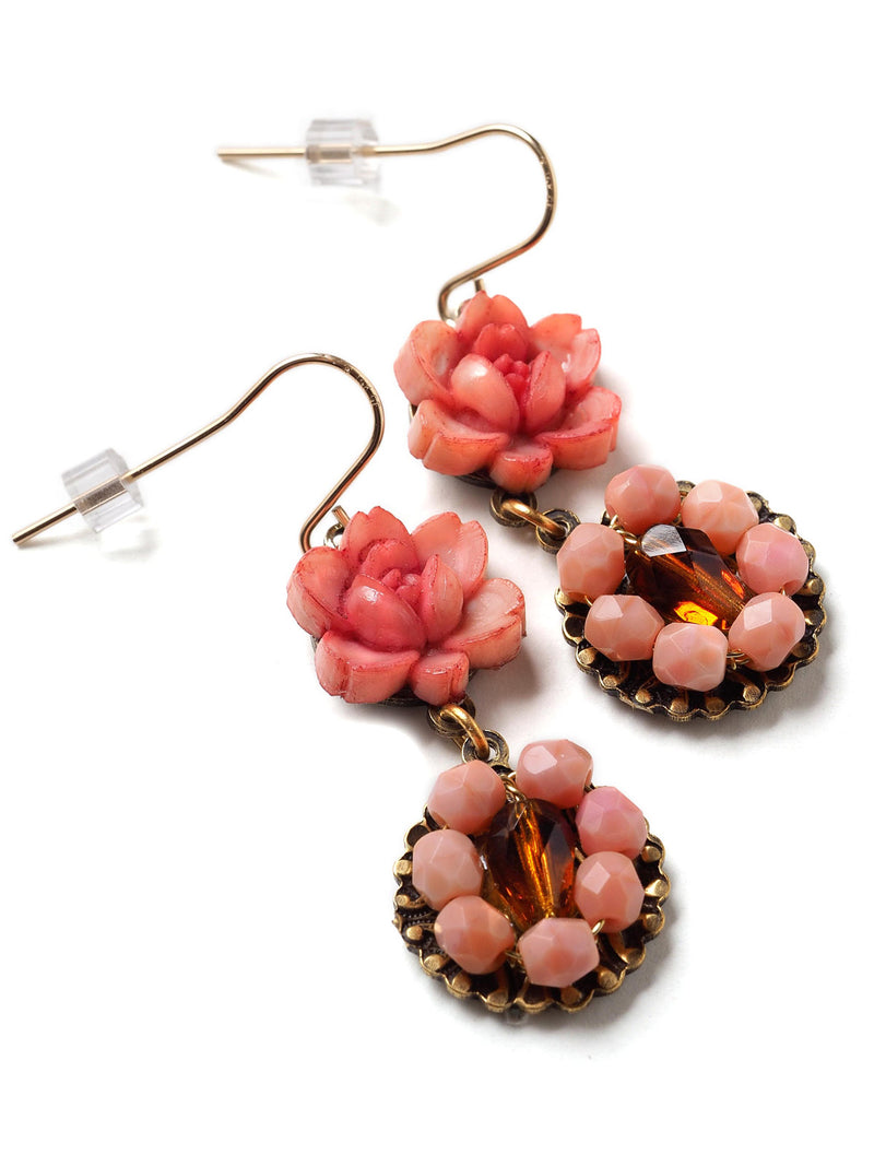 Beaded Rosé Earrings