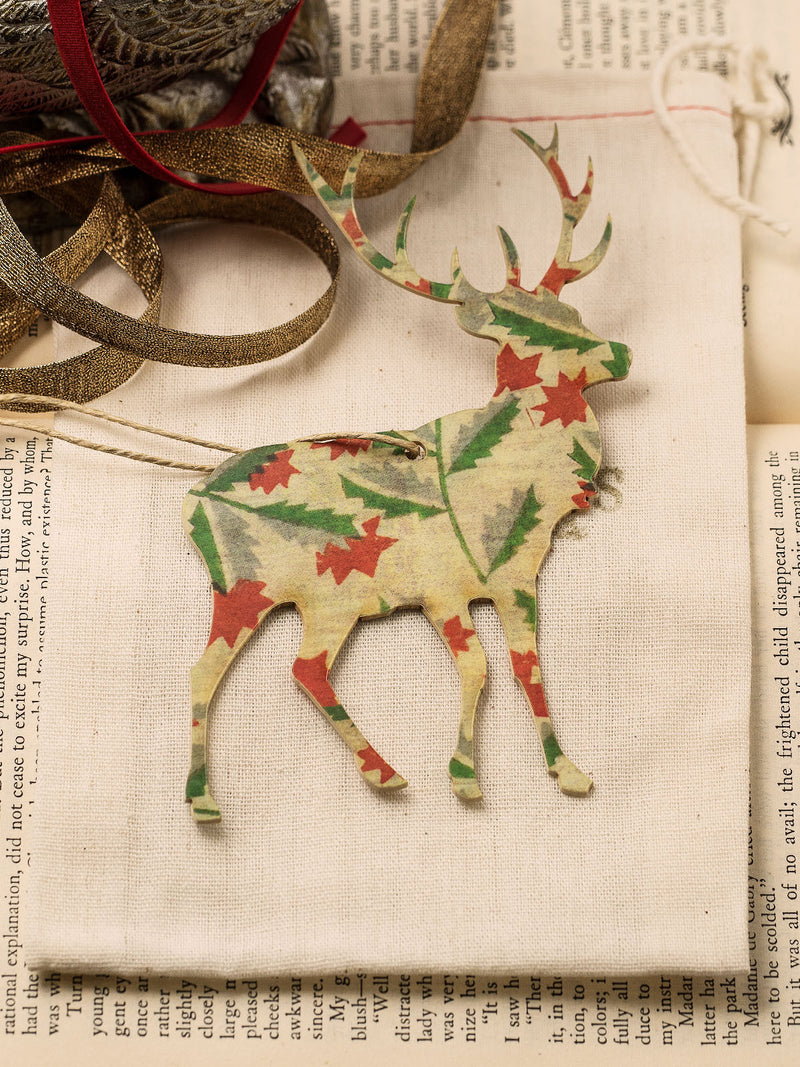 Vintage Reindeer Holiday Ornament Set #OKL03