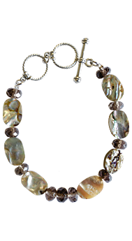 Mother of Pearl and Smoky Topaz Bracelet #103033