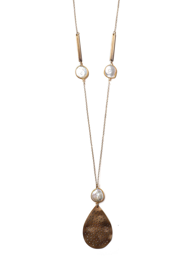 Pearl and Perforations Necklace #N05N