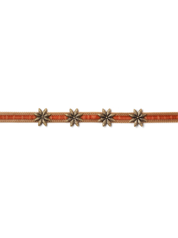 Orange Velvet Choker Necklace With Stars #N46N