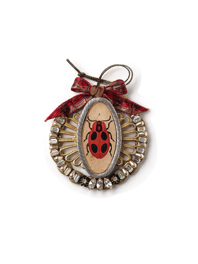 Vintage Ladybug Christmas Ornament