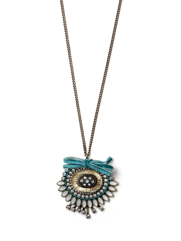 Vintage Blue Pendant Necklace