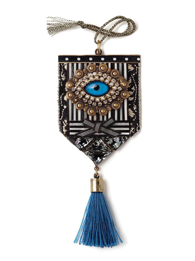 Bejeweled Graphic Blue Eye Ornament