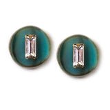 Valeria Pink and Teal With Crystal Accents Stud Earrings Set